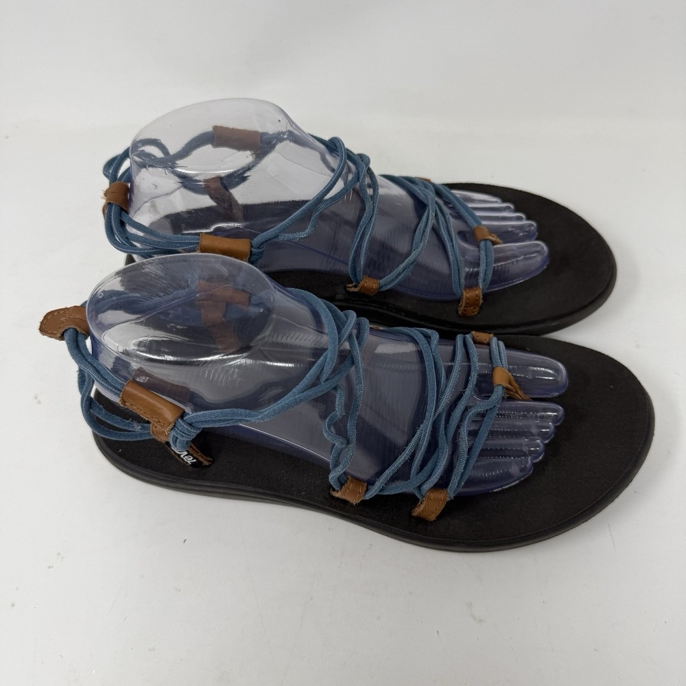 Teva Voya Infinity Women's Sandals Blue Brown Strappy Minimalist Size 9 - Picture 3 of 10